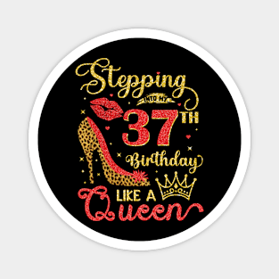 My 37th Birthday Like A Queen Cheetah Print Birthday Queen Magnet